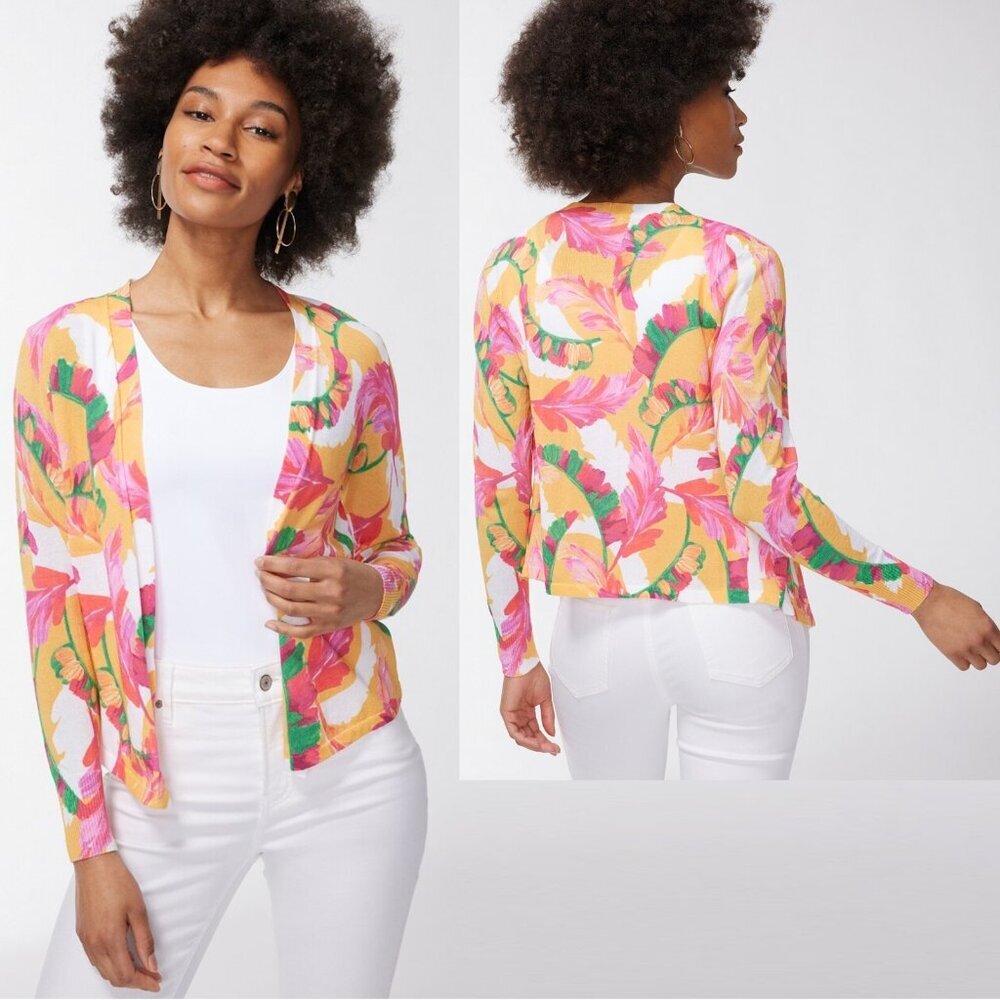 New Chico's Summer Romance Foliage Topper Size 1 US M